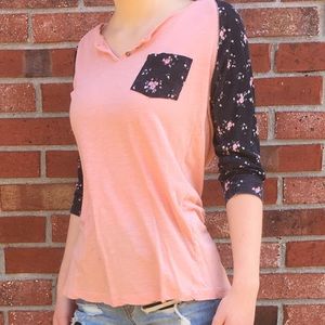 Long Sleeved Pink Floral Tee